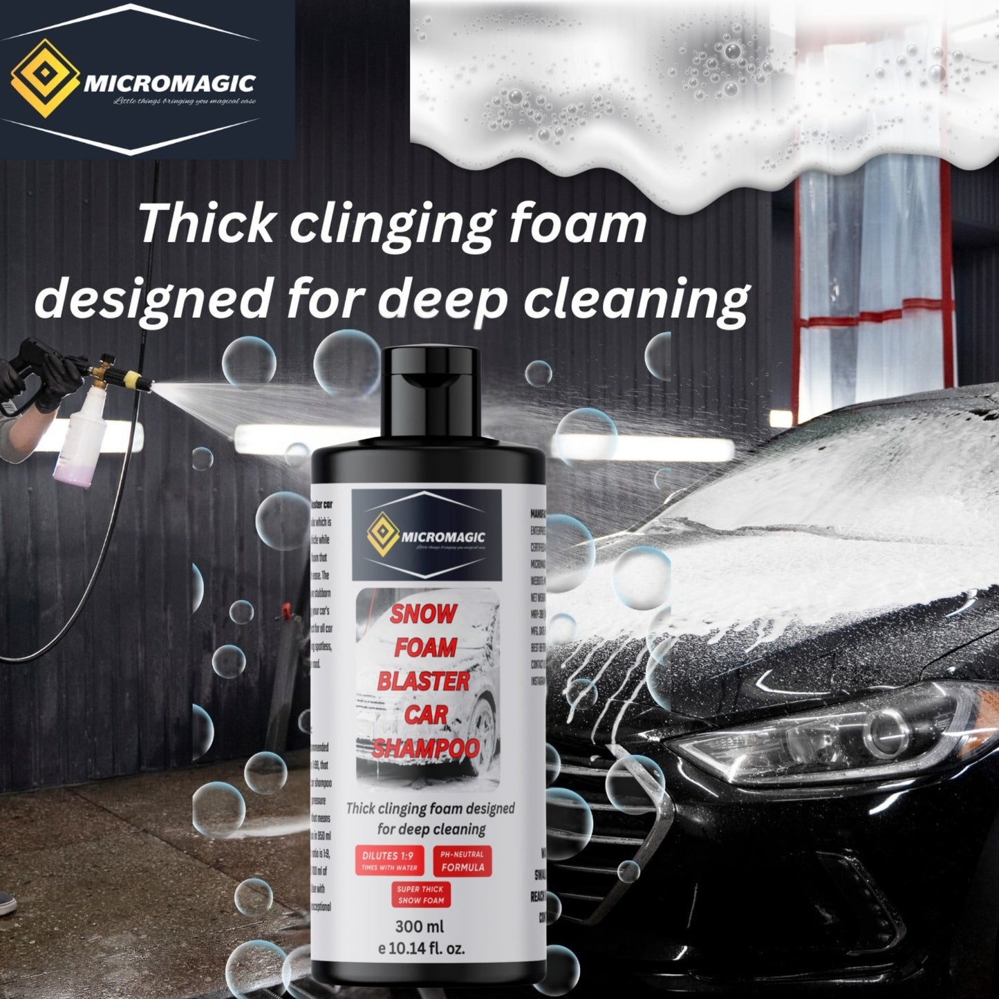 MICROMAGIC SNOW FOAM WASH CAR SHAMPOO (300ML)