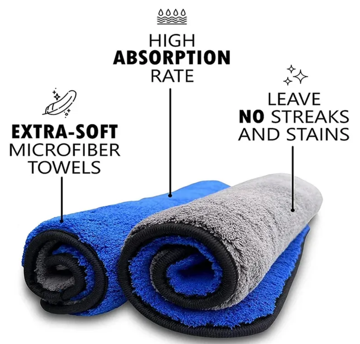 MICROMAGIC 850 GSM MICROFIBER CLOTH (2 PIECES)