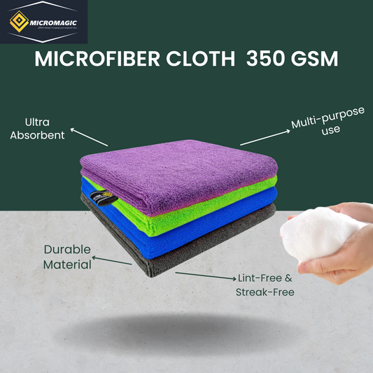 MICROMAGIC MULTIPURPOSE 350 GSM  MICROFIBER CLOTH (4 PIECES)